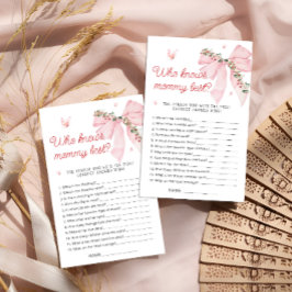 Berry Sweet Bow Wie kent mama Baby shower spel