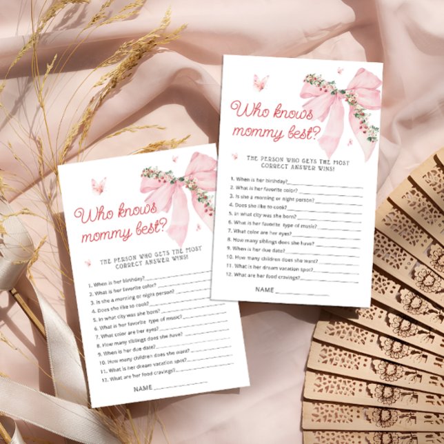 Berry Sweet Bow Wie kent mama Baby shower spel (Creator heeft geüpload)