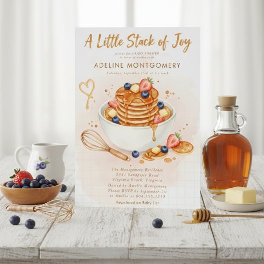 Berry Sweet breakfast pancake baby shower Kaart