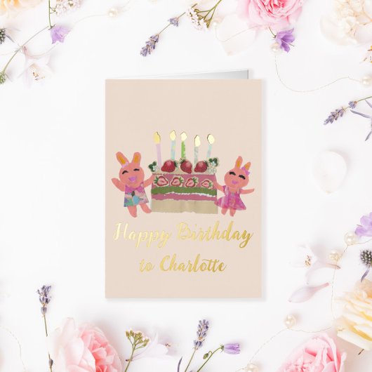 Berry Sweet Bunny Buddies Folie Wenskaart