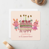 Berry Sweet Bunny Buddies Notitiekaartje (Voorkant / Achterkant in situ)