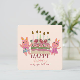 Berry Sweet Bunny Buddies Notitiekaartje