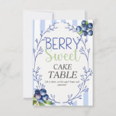 Berry Sweet CAKE TABLE blueberry  Sign  Kaart (Voorkant)