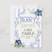 Berry Sweet CAKE TABLE blueberry  Sign  Kaart (Achterkant)