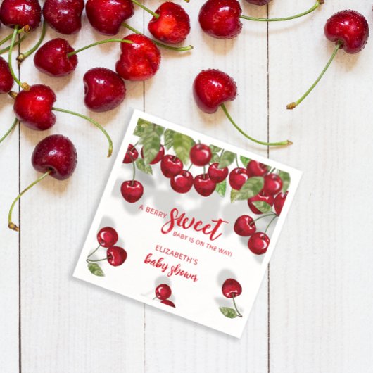 Berry Sweet Cherry Baby shower servetten