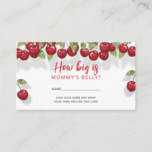 Berry Sweet Cherry Hoe groot is mama's buik Informatiekaartje (Voorkant)