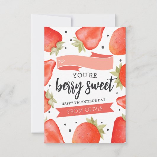 Berry Sweet | Classroom Valentijnsdag Kaart (Voorkant)