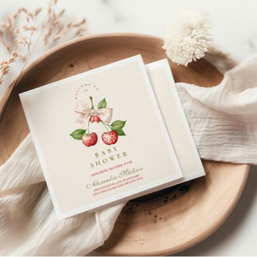 Berry Sweet Coquette Baby shower Servet