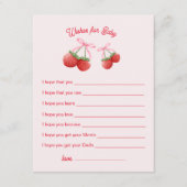 Berry Sweet Coquette Baby shower Wensen voor Baby Informatiekaartje (Voorkant)
