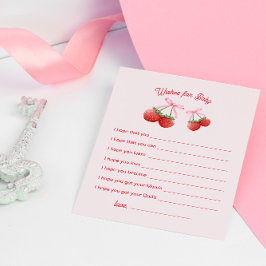 Berry Sweet Coquette Baby shower Wensen voor Baby Informatiekaartje