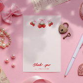 Berry Sweet Coquette Bow Baby shower Bedankkaart