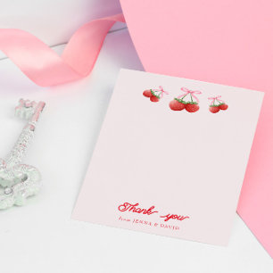 Berry Sweet Coquette Bow Baby shower Bedankkaart
