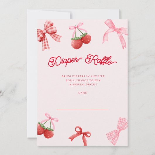 Berry Sweet Coquette Luier Raffle Ticket Kaart (Voorkant)