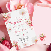 Berry Sweet Coquette Spring Baby shower Invitation Kaart