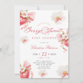 Berry Sweet Coquette Spring Baby shower Invitation Kaart (Voorkant)