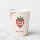 Berry Sweet Cute Baby Shower Papieren Bekers (Achterkant)