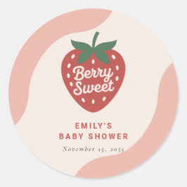 Berry Sweet Cute Baby Shower Ronde Sticker