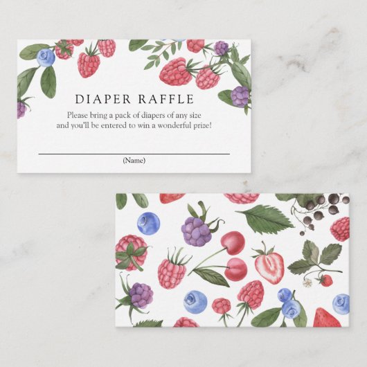 Berry Sweet Diaper Raffle Enclosure Kaart (Voorkant / Achterkant)