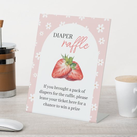 Berry Sweet Diaper Raffle Reclamebord Met Voetstuk (Insitu)