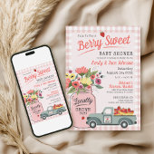 Berry Sweet Digital Farmers Market Baby shower Kaart