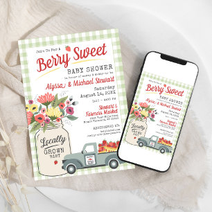 Berry Sweet Digitale Boeren Markt Baby Boy Douche Kaart
