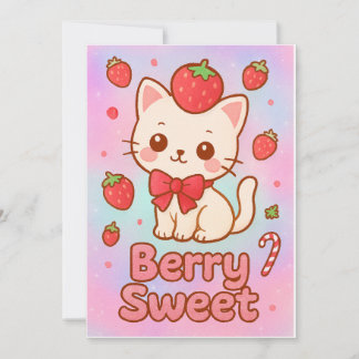 “Berry Sweet Dreams” Christmas Card – Glittery Poe Feestdagenkaart