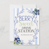 Berry Sweet DRINK STATION Blueberry  Sign  Kaart (Voorkant)