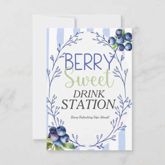 Berry Sweet DRINK STATION Blueberry  Sign  Kaart (Voorkant)