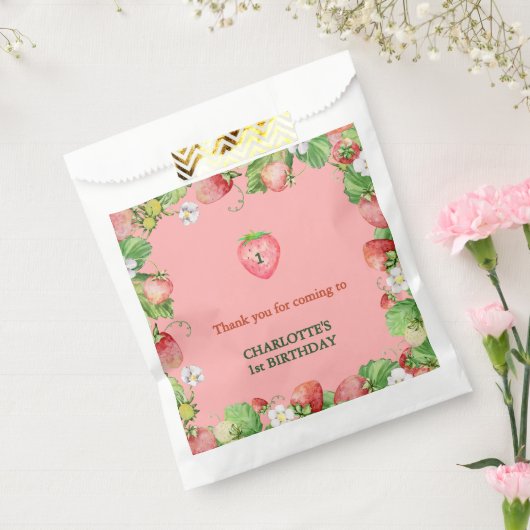 Berry Sweet eerste verjaardag dank je wel Bedankzakje (Gezegeld)