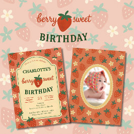 Berry Sweet eerste verjaardag foto Kaart
