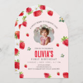 Berry Sweet Eerste Verjaardag Uitnodiging (Voorkant / Achterkant)
