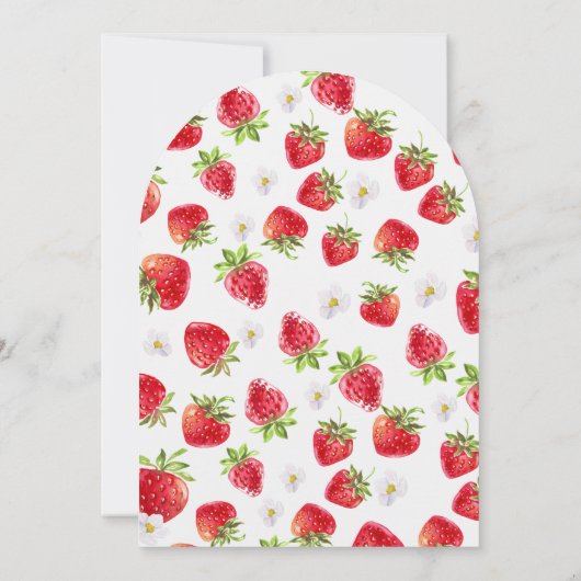 Berry Sweet Eerste Verjaardag Uitnodiging (Achterkant)