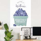 Berry Sweet Eerste Verjaardag Welkomstbord 1e DAG Poster (Thuiskantoor)