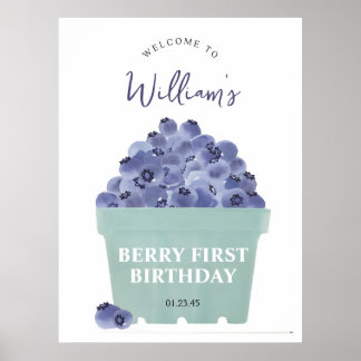 Berry Sweet Eerste Verjaardag Welkomstbord 1e DAG Poster