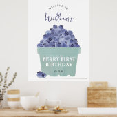 Berry Sweet Eerste Verjaardag Welkomstbord 1e DAG Poster (Keuken)