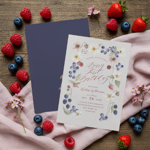 Berry Sweet Eerste Verjaardag Wild Berries & Bloem Kaart