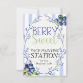 Berry Sweet Face Paint Station Blueberry-teken Kaart (Achterkant)