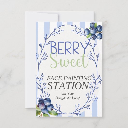 Berry Sweet Face Paint Station Blueberry-teken Kaart (Achterkant)