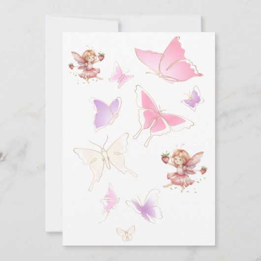 Berry Sweet Fairy Magic Aardbeientuin Verjaardag Kaart (Achterkant)