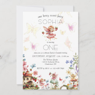Berry Sweet Fairy Magic Aardbeientuin Verjaardag Kaart