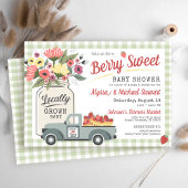 Berry Sweet Farmers Market Gingham Boy Baby Shower Kaart