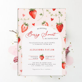 Berry Sweet Farmhouse Art Watercolor Baby Shower Kaart