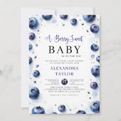 Berry Sweet Farmhouse Chic Blueberries Baby Shower Kaart (Voorkant)