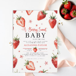Berry Sweet Farmhouse Chic Watercolor Baby Shower Kaart