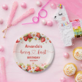 Berry Sweet First Birthday Papieren Bordje (Feest)