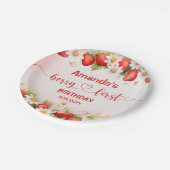 Berry Sweet First Birthday Papieren Bordje (Gekanteld)