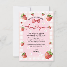 Berry Sweet First Birthday Thank You Card Bedankkaart