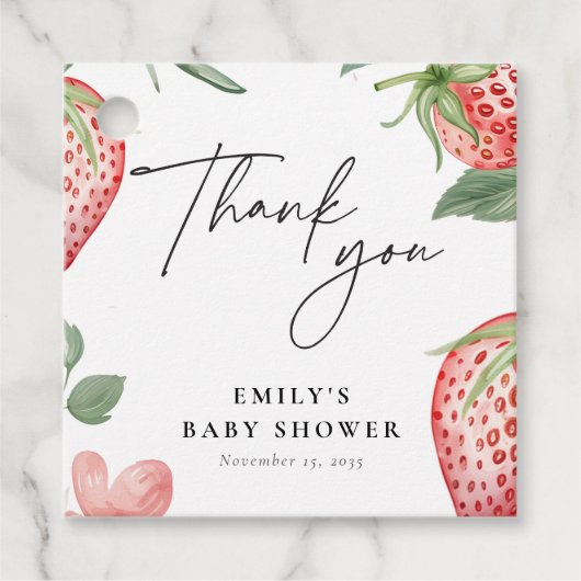 Berry Sweet Floral Baby shower Bedankjes Labels (Voorkant)