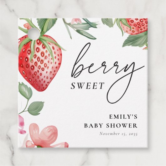 Berry Sweet Floral Baby shower Bedankjes Labels (Voorkant)