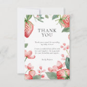 Berry Sweet Floral Baby shower Bedankkaart (Voorkant)
